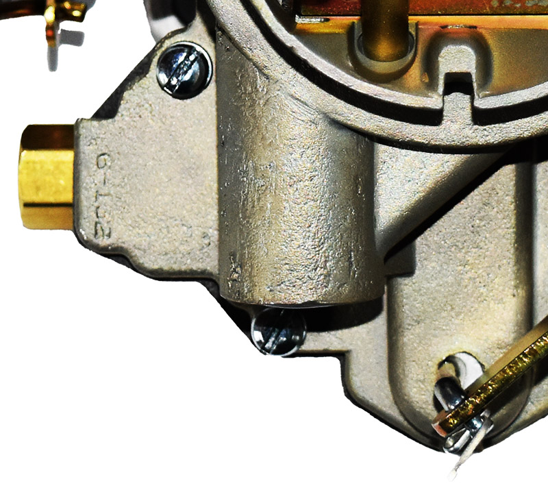 detail of carburetor number on Stromberg WW carburetor