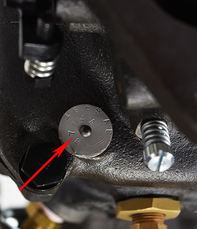 Typical Zenith carburetor number - Model K6A no. 8714A shown