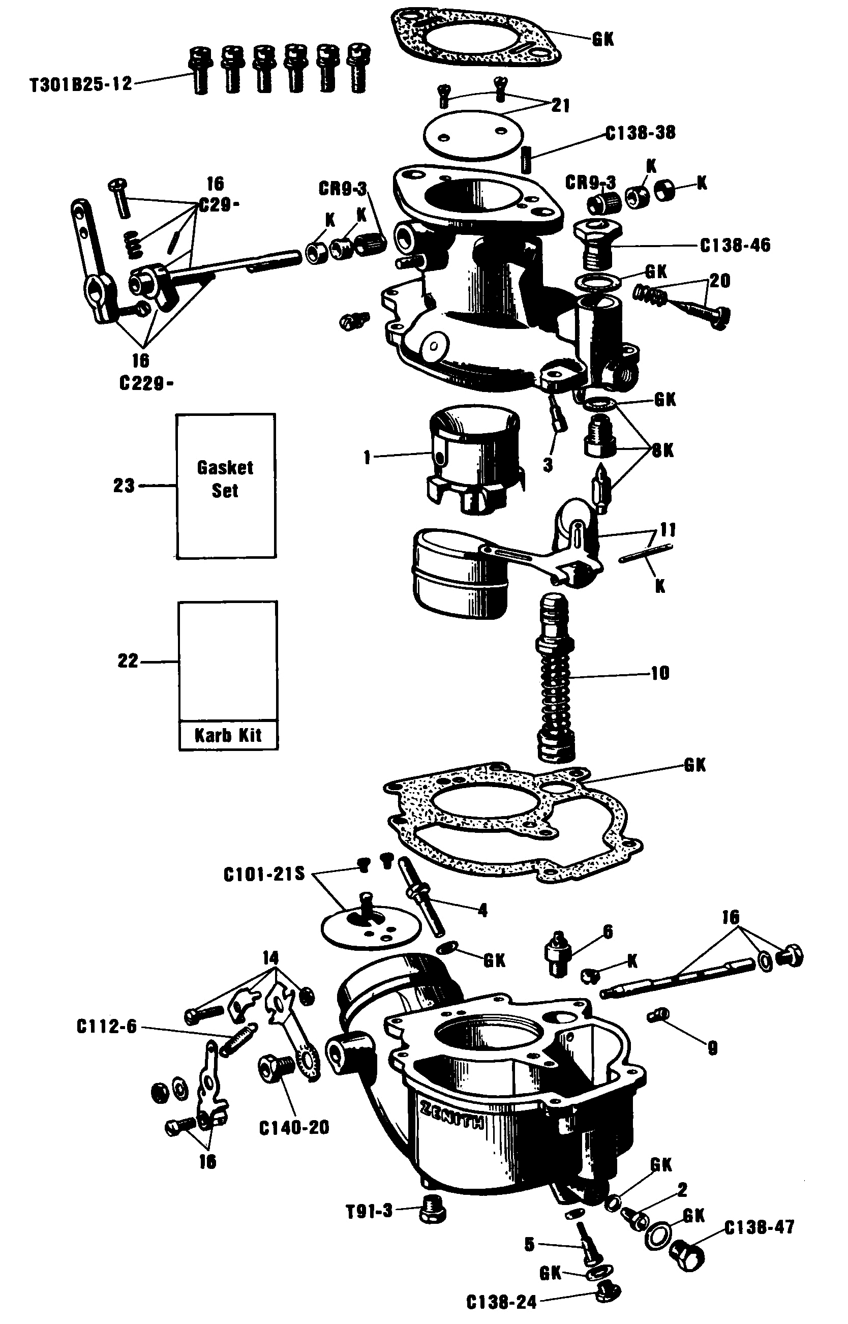 Zenith Type 263m exploded view