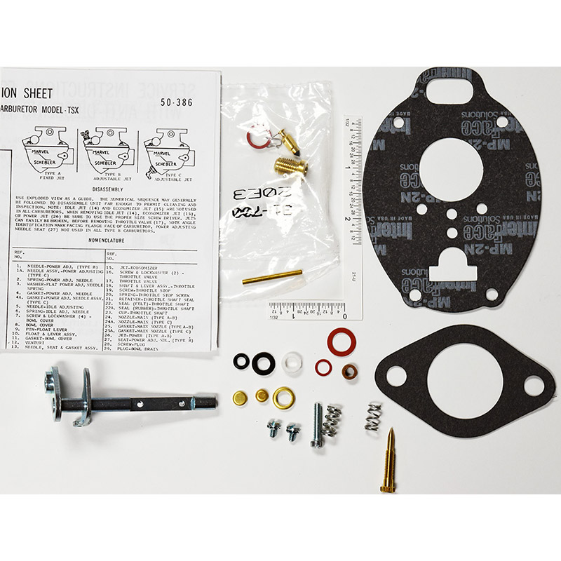 Marvel-Schebler TSX with throttle shaft Carburetor Kit part number ck6125