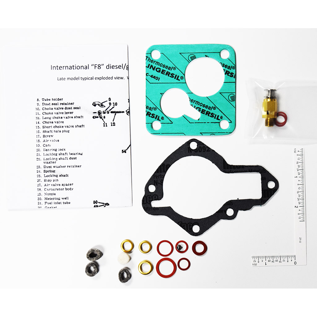 F8 International Diesel Gas Starting Carburetor Rebuild Kit part number ck6901