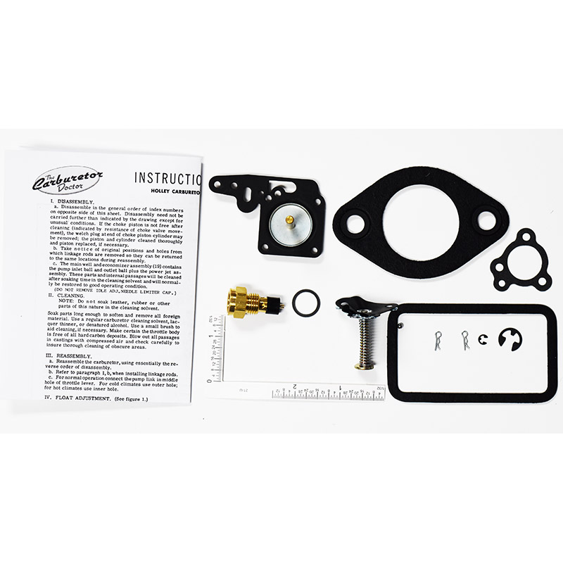 IHC Scout, 4 cylinder, industrial 196 CID Holley 1920 1 barrel carburetor kit part number ck7780