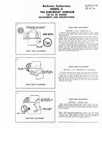 Rochester Model H Corvair Carburetor Service Manual