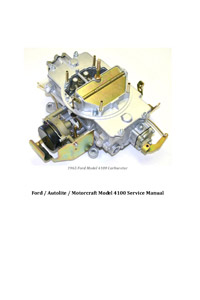 Ford/ Autolite / Motorcraft Model 4100 1957-1968 Carburetor Service Manual eBook part number cm014
