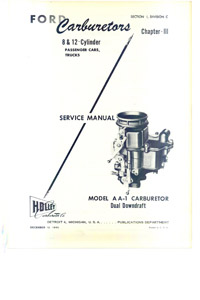 Holley Model AA-1, 2100, 2110 Flathead V-8, Lincoln V-12, Y-block 272 CID Carburetor Service Manual eBook pdf part number cm026