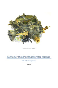 Rochester 4MV, 4MC 1971-1974 Pontiac Carburetor Service Manual eBook pdf part number cm104