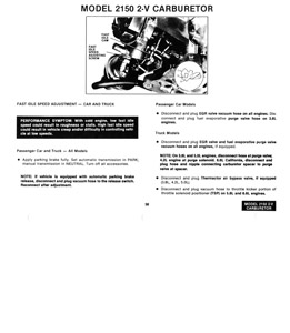 Ford/ Motorcraft 2150 1974-1981 Carburetor Service Manual