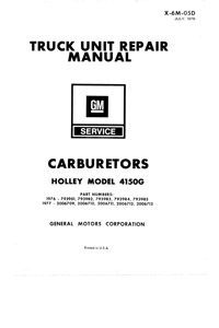 Holley 4150G, 4150EG governed 4 barrel 1975-1986 Chevrolet, GMC Truck 366, 427 Carburetor Service Manual eBook pdf part number cm206