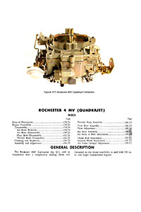 Rochester 4MV 1969-71 Chevrolet small-block 327, 350 Carburetor Service Manual ebook pdf part number cm346