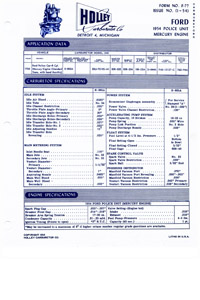 Holley Model 2140/4000 1955-57 Ford, Lincoln and Mercury Carburetor Service Manual