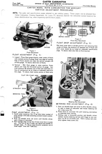 Carter WCFB 1956 Mercury Carburetor Service Manual