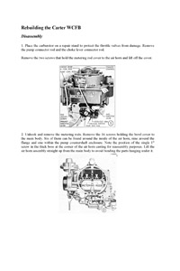 Carter WCFB 1956 Mercury Carburetor Service Manual