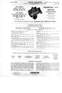 Carter YH Chevrolet Corvette, Corvair, Champ Lift Truck, Dearborn Marine, Nash Carburetor Service Manual