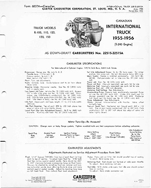 Carter AS Carburetor Service Manual