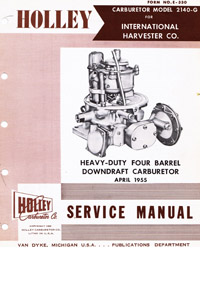 Holley Governed 2140SG/4000G Autocar, Diamond T, Hall-Scott, IHC, REO, White Carburetor Service Manual ebook pdf part number cm531