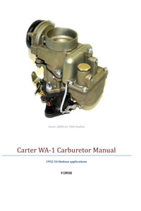Carter WA-1 1952-1954 Hudson Carburetor Service Manual ebook pdf part number cm550