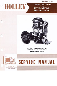 Holley AA-1G Diamond-T, International Trucks Carburetor Service Manual ebook pdf part number cm555