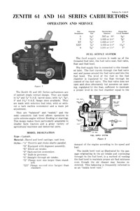 Zenith Model 61, 62, 63, 263, 67, 68, 161 and 267 Carburetor Service Manual eBook pdf part number cm615