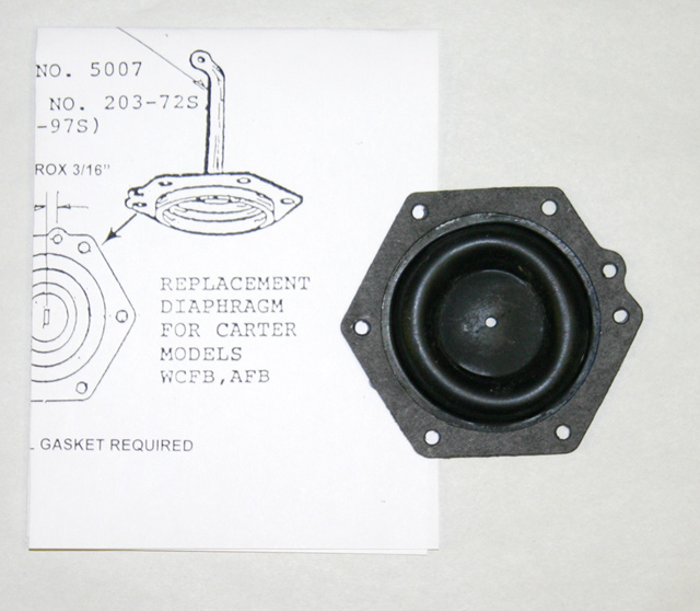 Carter AFB, WCFB secondary diaphragm part number d107